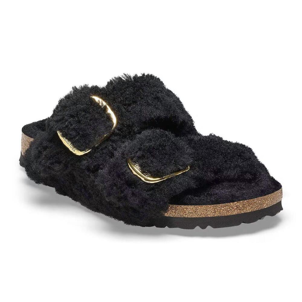 NEW BIRKENSTOCK women's arizona big buckle sandal in black gold